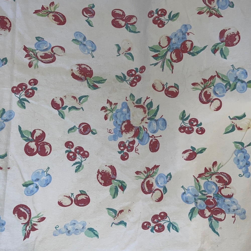 Large Vintage print cherries & apples table cloth rectangular